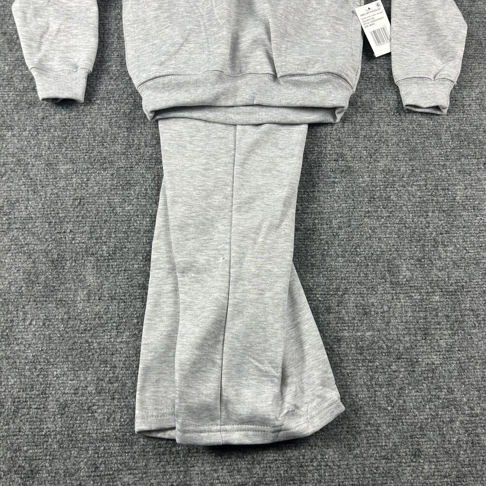 New Balance Fleece Sweatsuit Set Girls 5/6 Gray 2 Piece Quarter Zip Pants Outfit - Picture 2 of 9